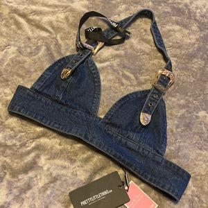 Denim bralet from Pretty Little Thing